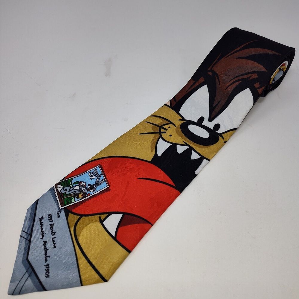 Vintage Looney Tunes Stamp Collection 1997‎ Postal Service Taz Tie Made In USA